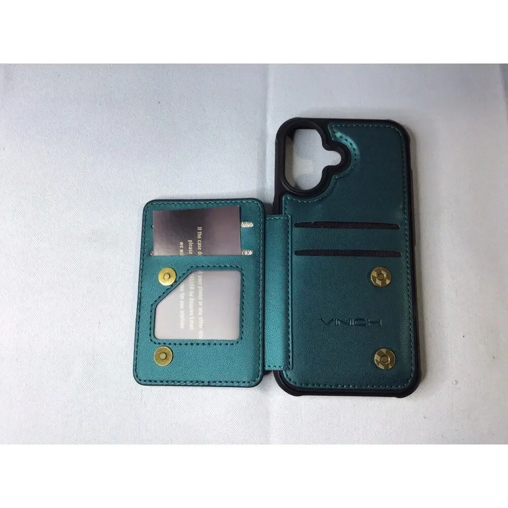 Vinich for iPhone 16 Wallet Case with Card Holder, RFID Blocking Credit Slots